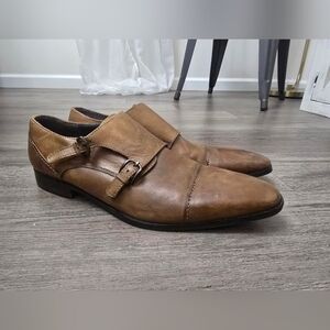 Giorgio Brutini Monk Strap Mens Brown Leather Loafers Size 12